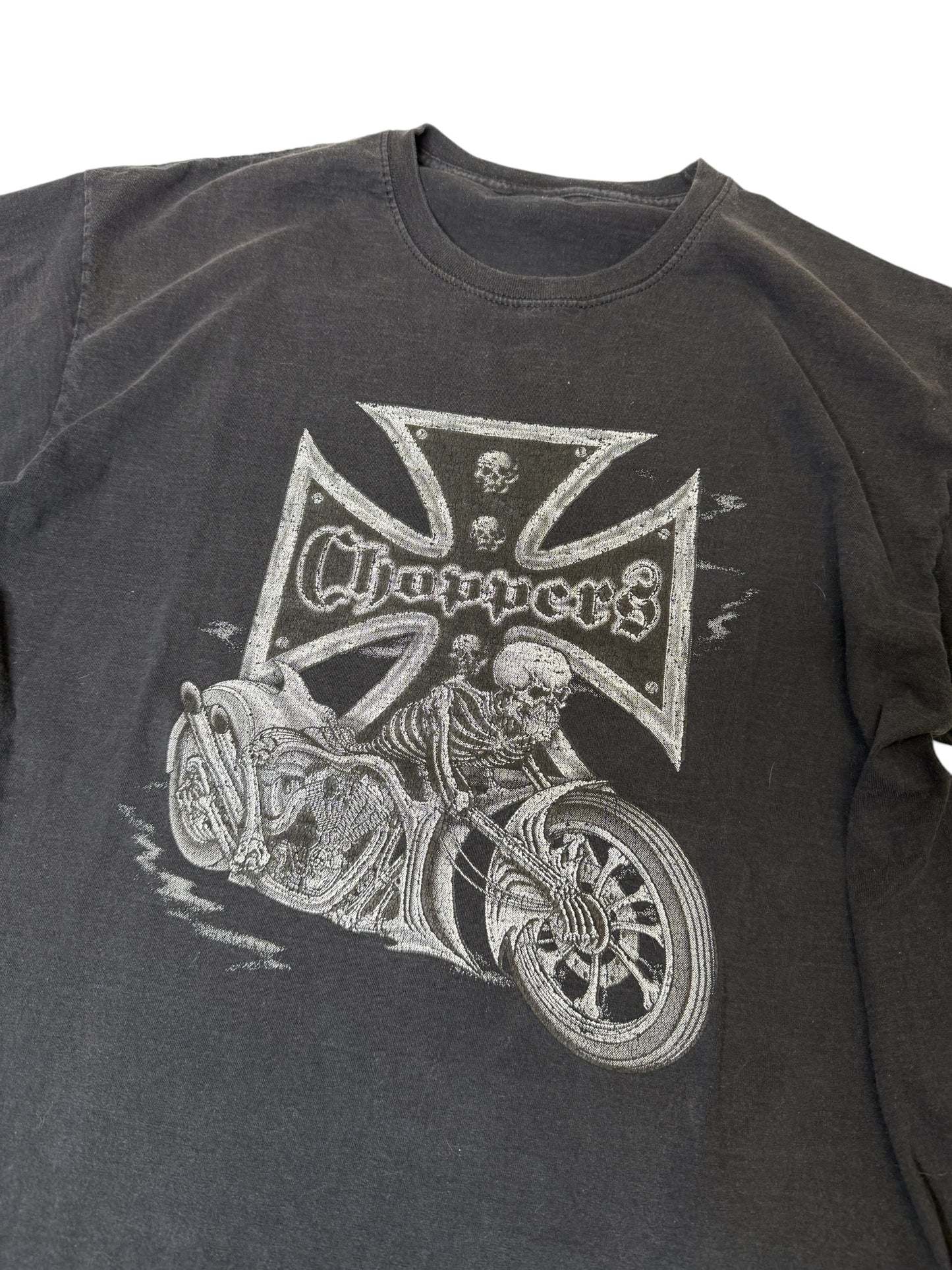 Vintage Choppers skeleton biker Tee