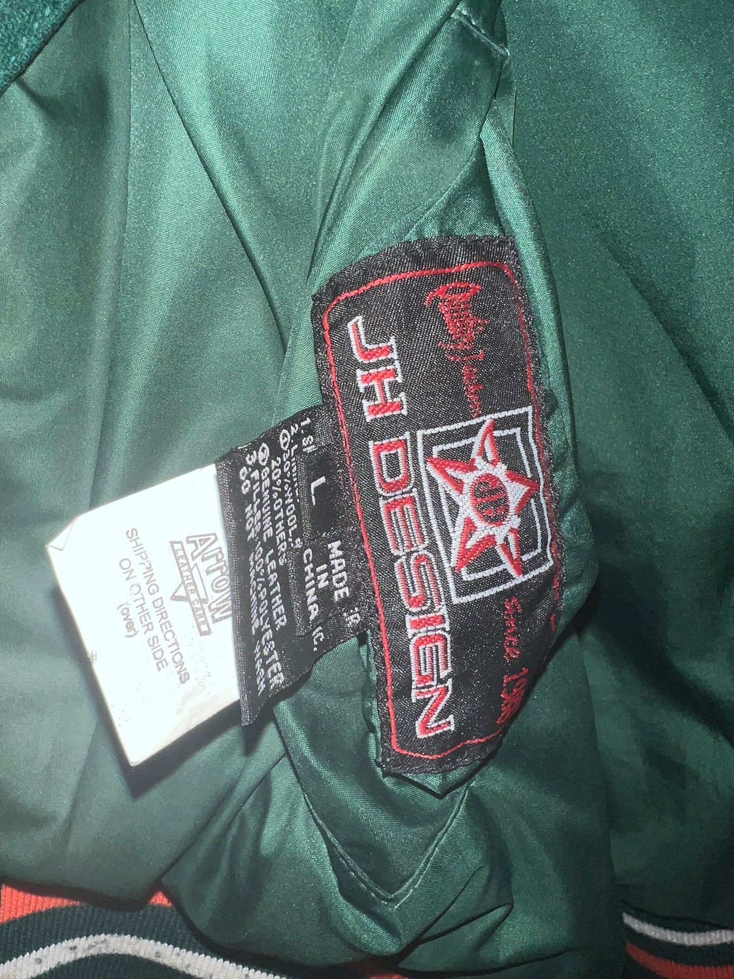 Vintage JH Miami Hurricanes Bomber Jacket