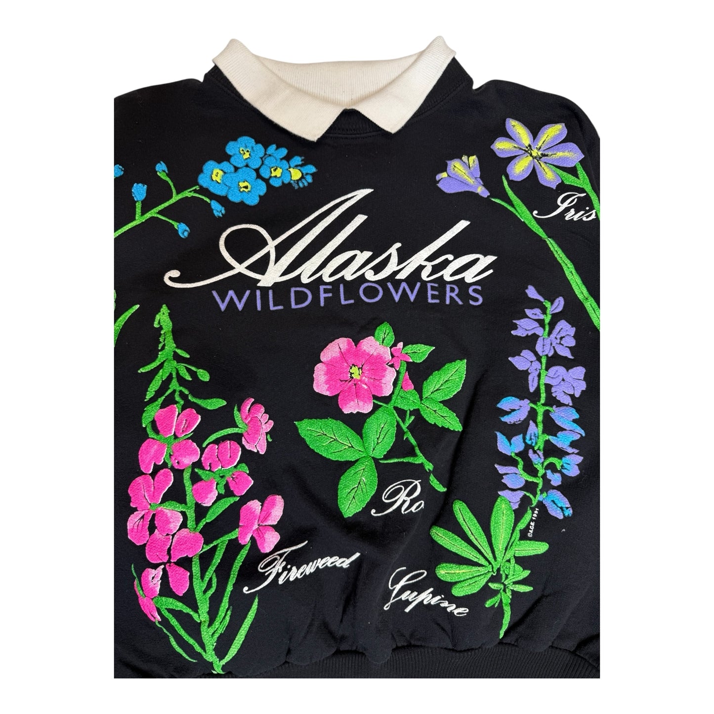 Vintage 1991 Alaska Wildflowers Crewneck