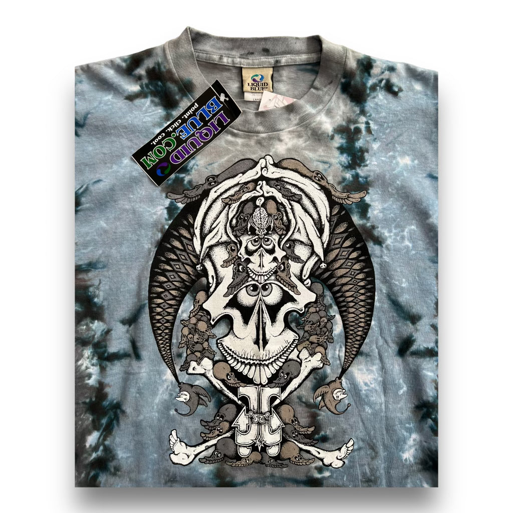 VINTAGE LIQUID BLUE SKULL BAND TEE