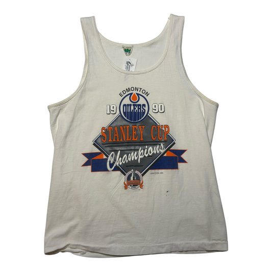 Vintage 1990 Oilers Stanley Cup Champions Tank Top