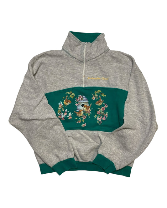 Vintage Washington Bird half zip up sweater