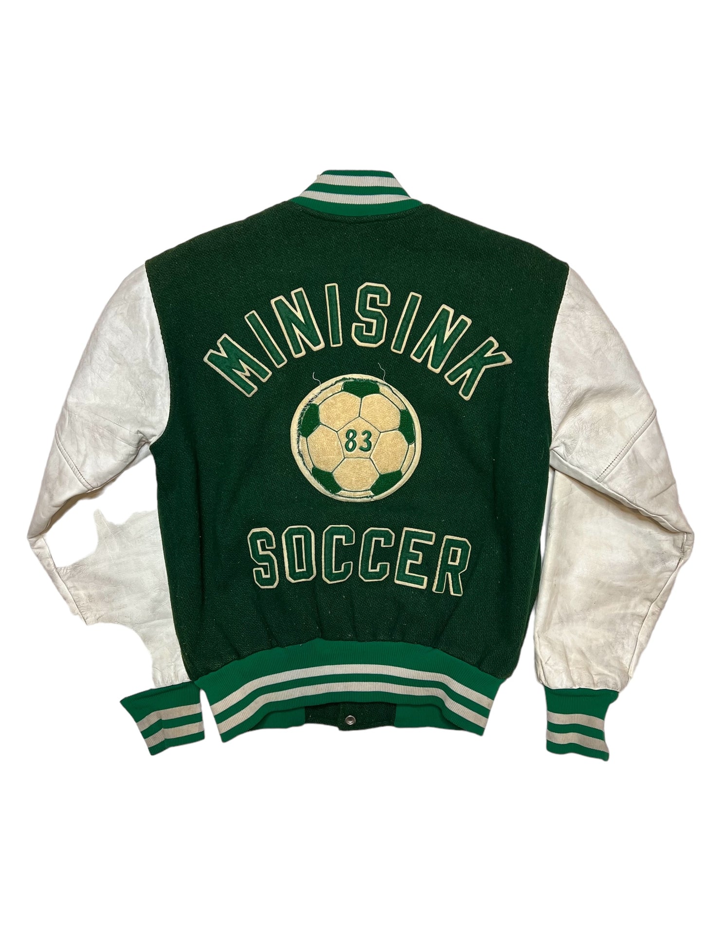 Vintage 80's Minisink Soccer Leather Jacket