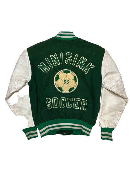 Vintage 80's Minisink Soccer Leather Jacket