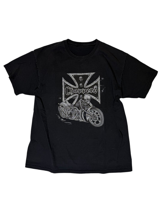 Vintage Choppers skeleton biker Tee