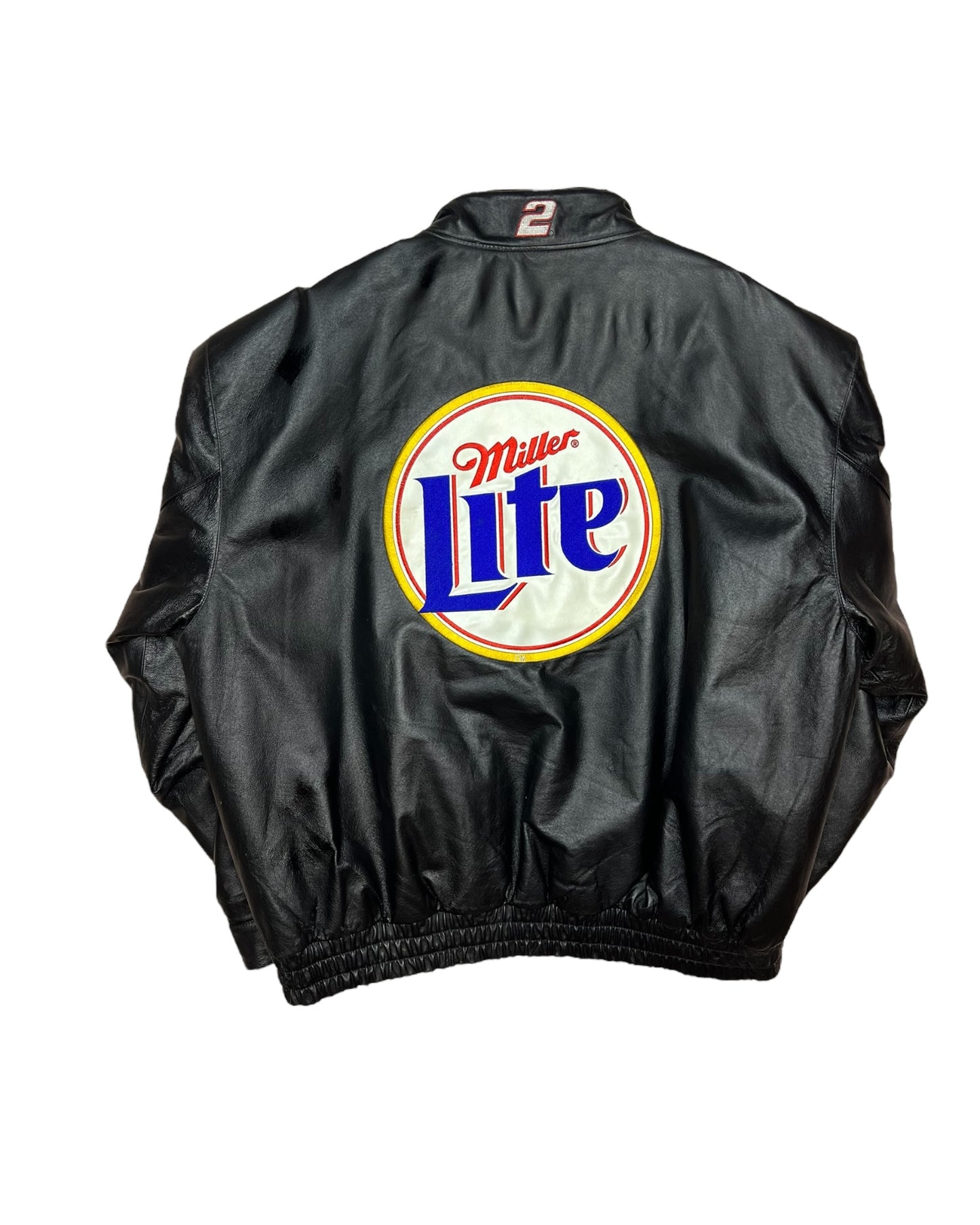 Vintage Miller Lite NASCAR Leather Jacket