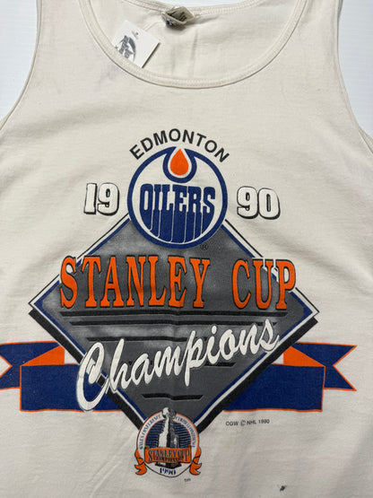 Vintage 1990 Edmonton Oilers Cup Tank-Top