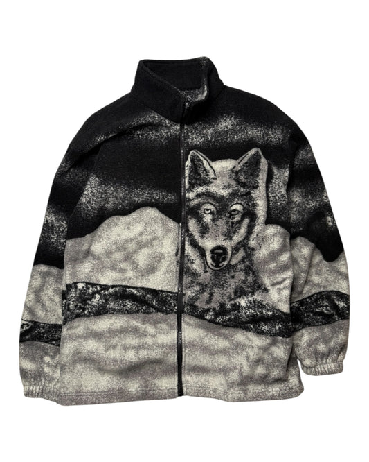 Vintage Wolf Zip Up Fleece