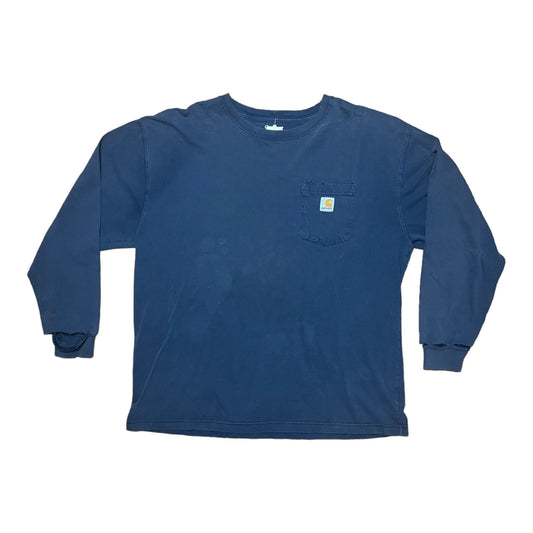 Distressed Carhartt  L/S faded blue