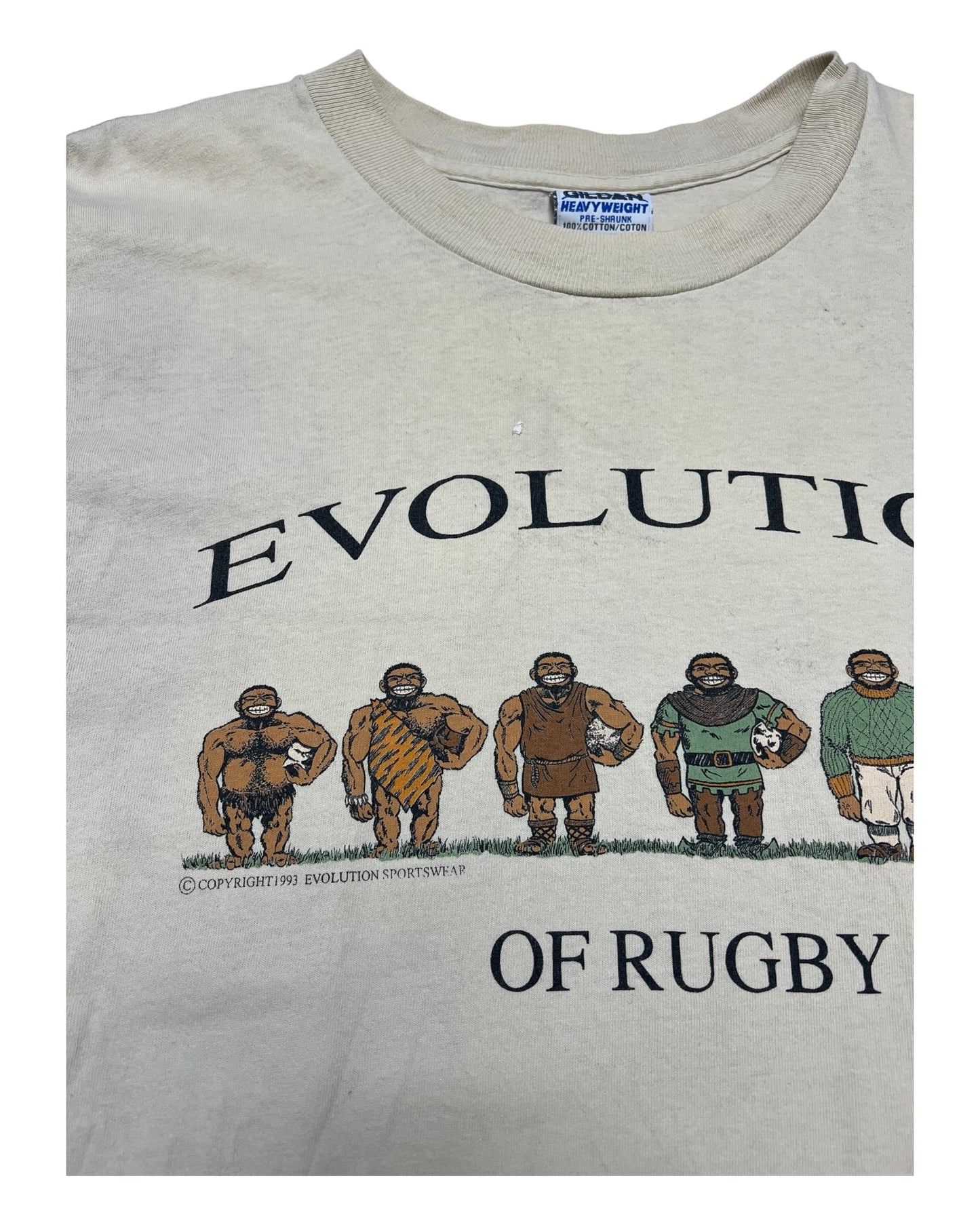 Vintage 1993 Evolution of Rugby Tee