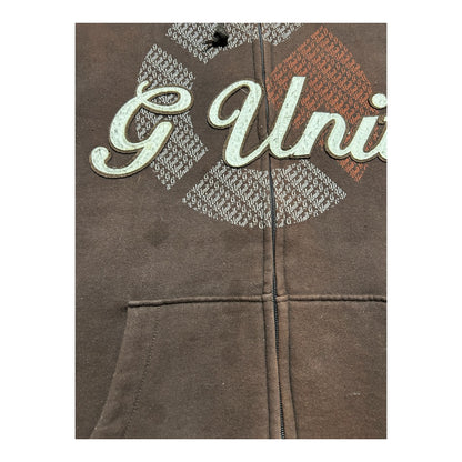 2000s G Unit zip up Hoodie Brown